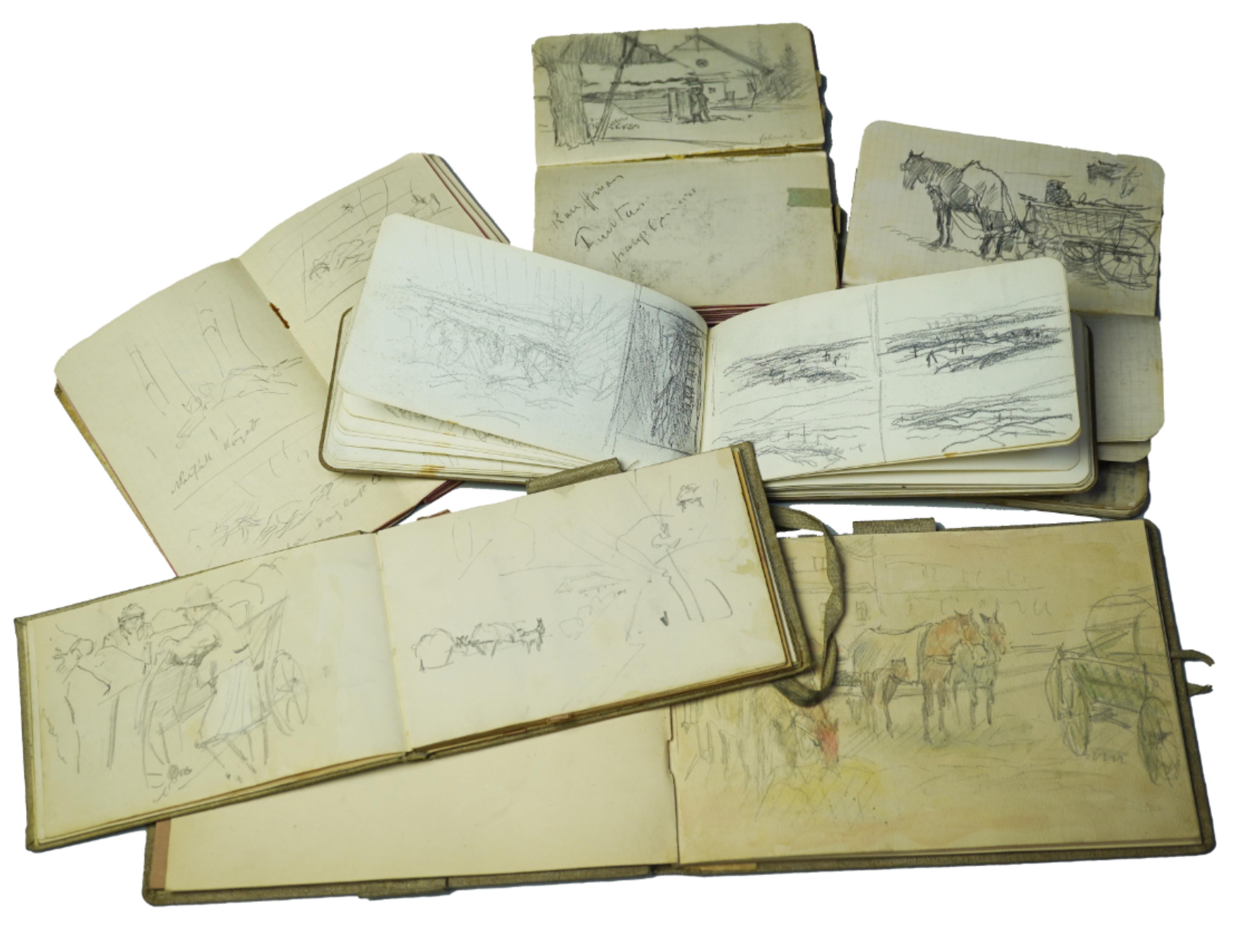 Baron László Mednyánszky, Hungarian (1852-1919), Six sketch books